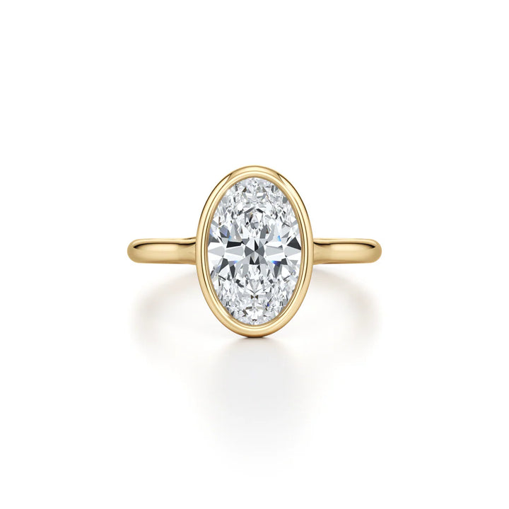 Eclipse Solitaire Engagement Ring – Oval Cut – Bezel-Set High-Polish Band