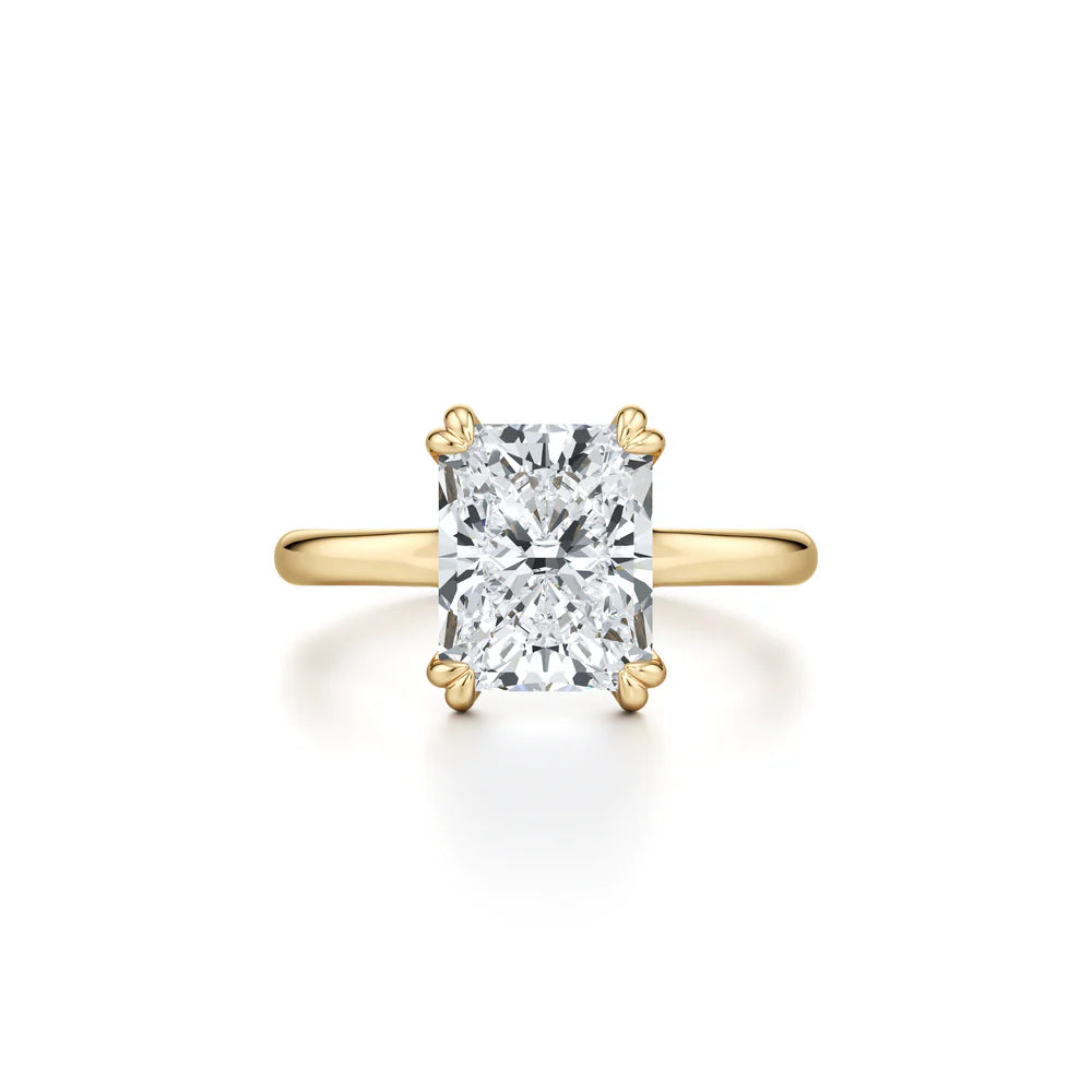 Lumiere Solitaire Engagement Ring – Radiant Cut – Plain High-Polish Band