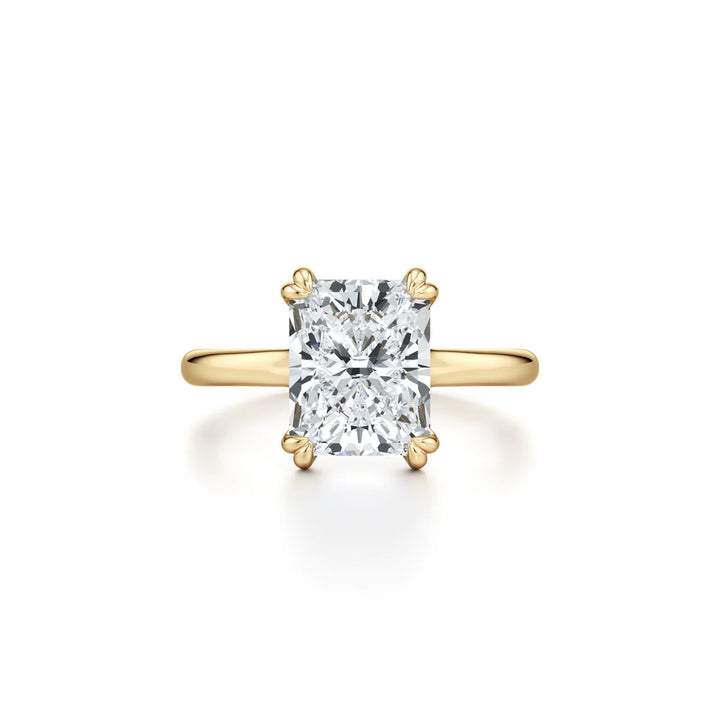 Lumiere Solitaire Engagement Ring – Radiant Cut – Plain High-Polish Band