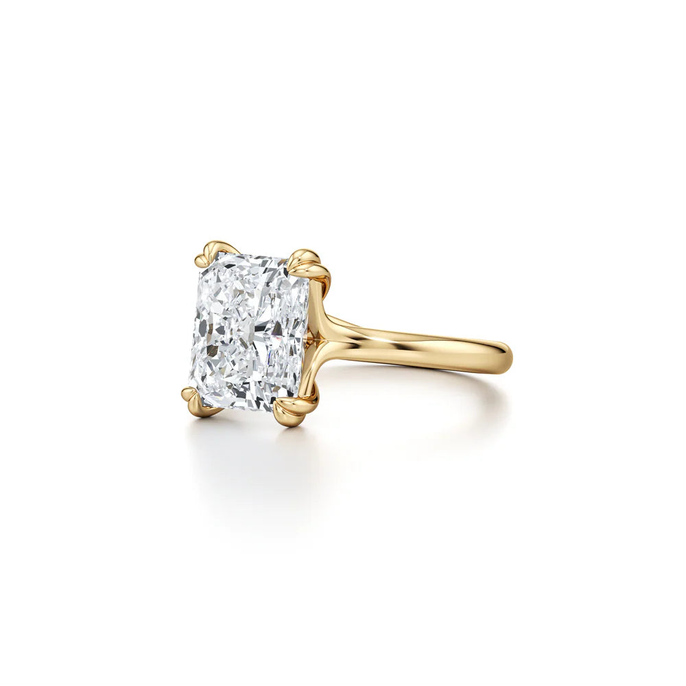 Lumiere Solitaire Engagement Ring – Radiant Cut – Plain High-Polish Band