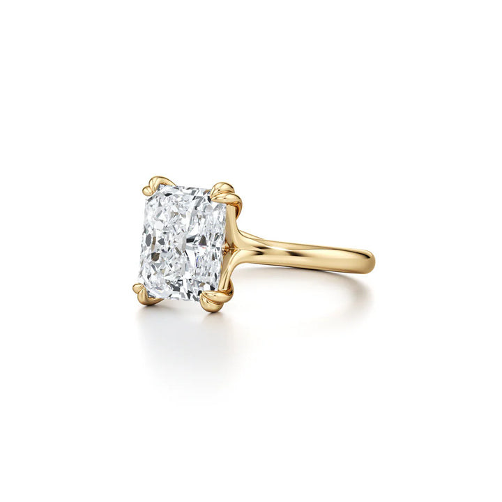 Lumiere Solitaire Engagement Ring – Radiant Cut – Plain High-Polish Band