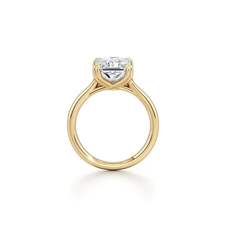 Lumiere Solitaire Engagement Ring – Radiant Cut – Plain High-Polish Band