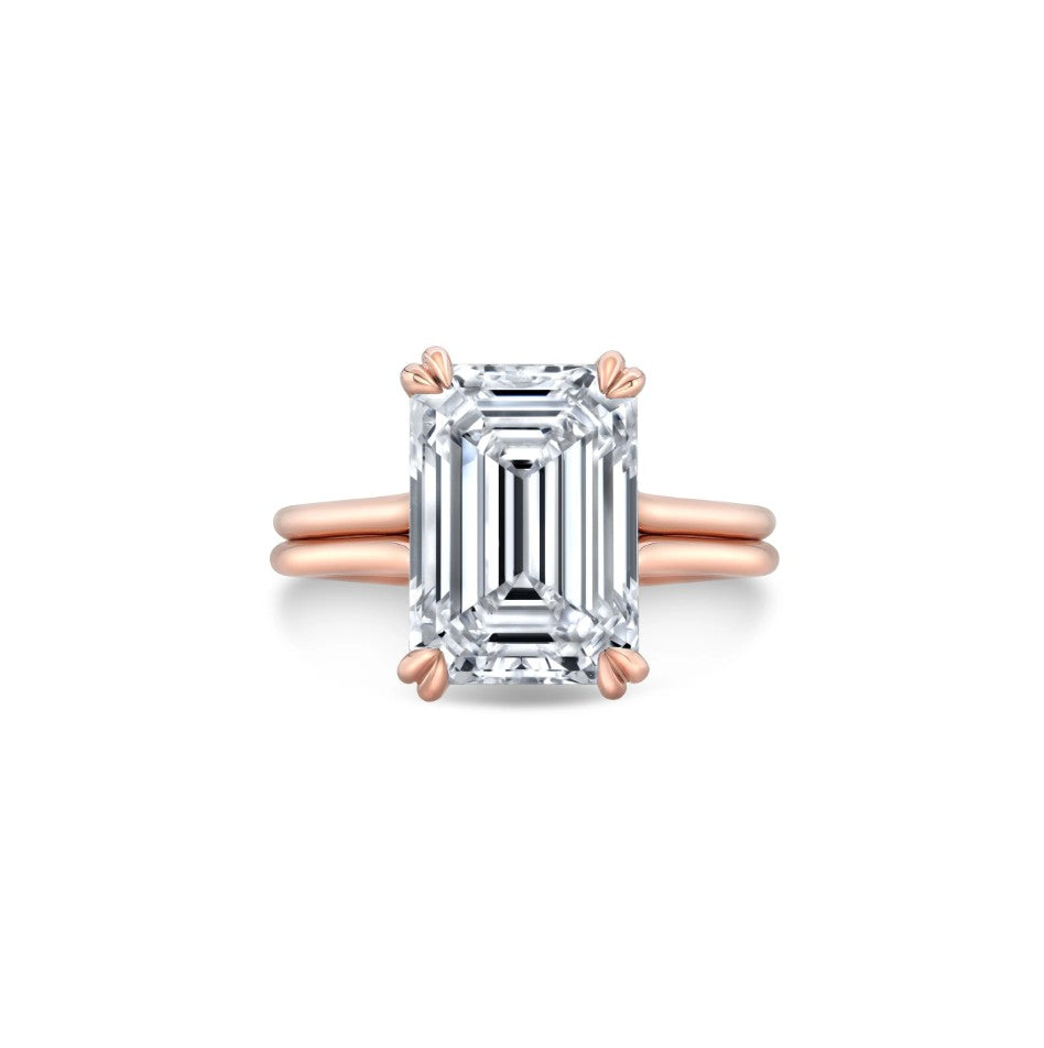 Vivienne Double Plain Band – Emerald Cut – Plain High-Polish Band
