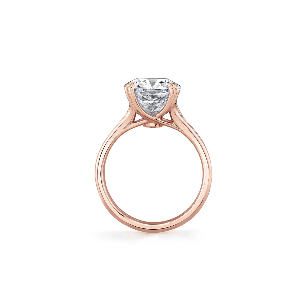 Wren Double Band Solitaire Engagement Ring – Cushion Cut – Plain High-Polish Double Band