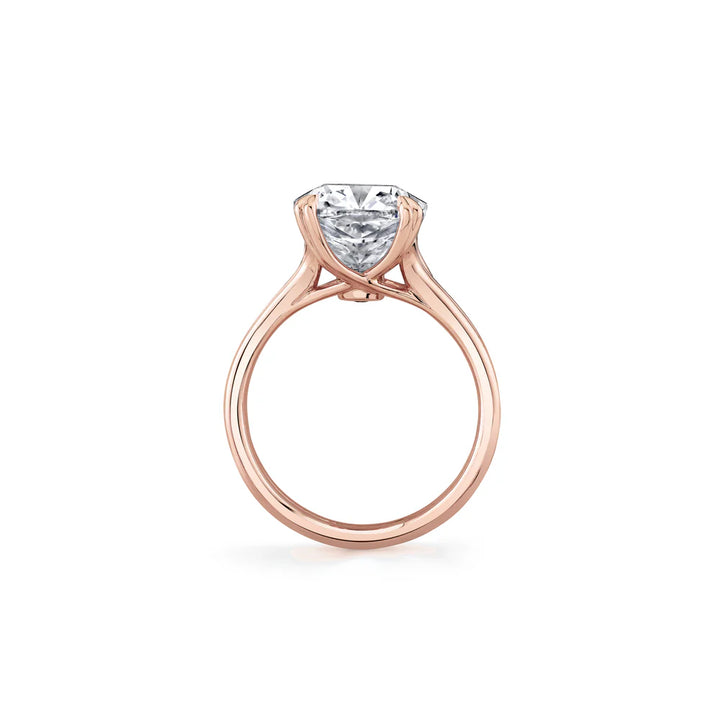 Wren Double Band Solitaire Engagement Ring – Cushion Cut – Plain High-Polish Double Band