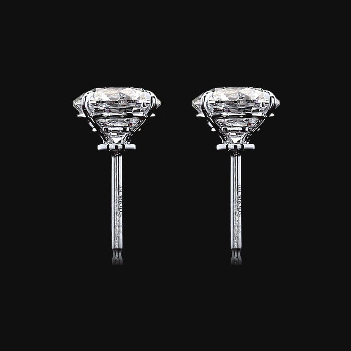 Étoile Round Brilliant Lab Diamond Stud Earrings in 18K White Gold