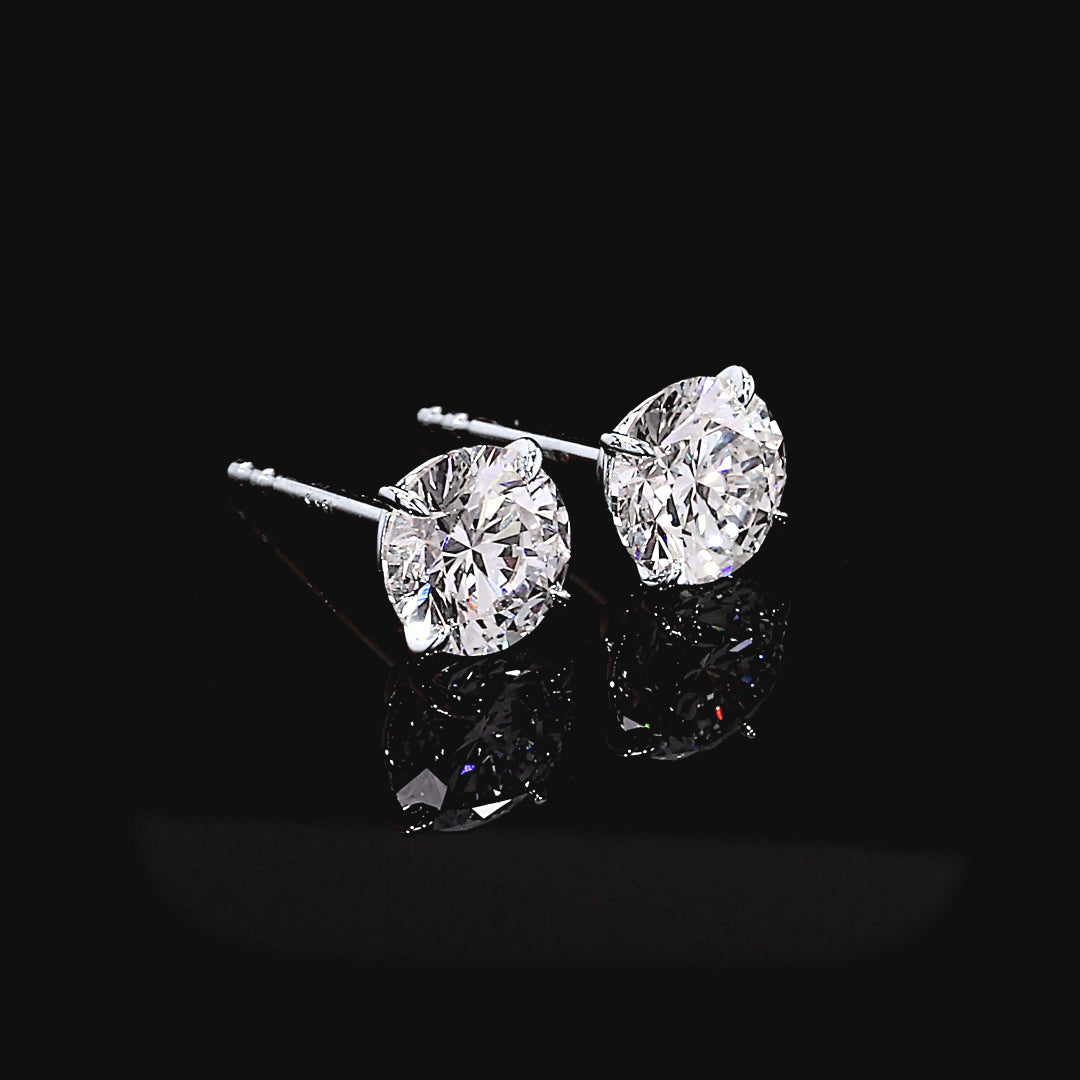 Étoile Round Brilliant Lab Diamond Stud Earrings in Platinum