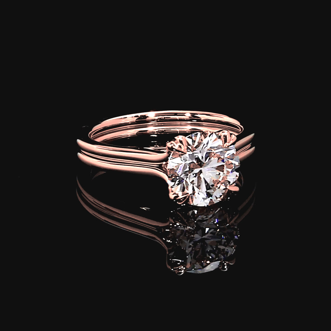Margaux Solitaire Engagement Ring in 14K Rose Gold