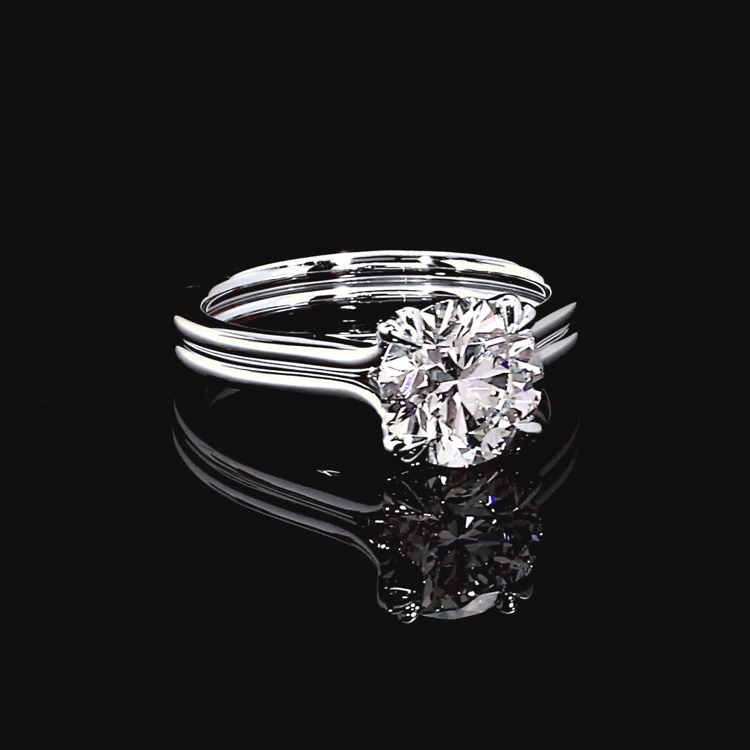 Margaux Solitaire Engagement Ring in 14K White Gold