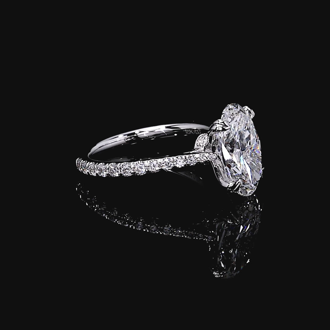 Noor Solitaire Engagement Ring in 14K White Gold