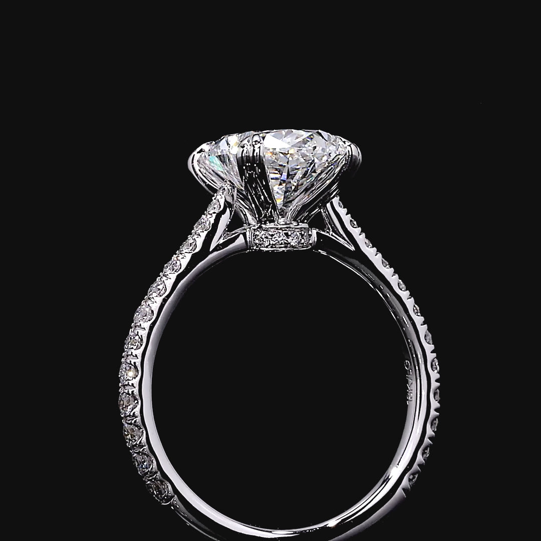 Noor Solitaire Engagement Ring in 14K White Gold