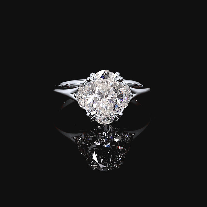 Odette Three Stone Engagement Ring in 14K White Gold