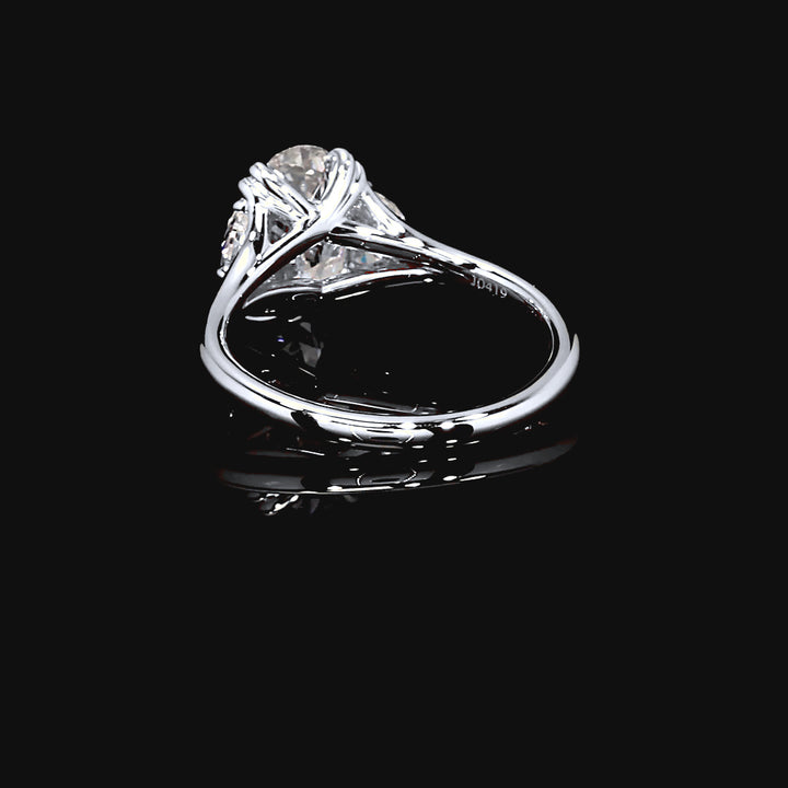 Odette Three Stone Engagement Ring in 14K White Gold
