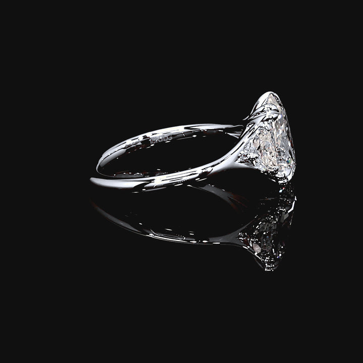 Odette Three Stone Engagement Ring in 14K White Gold