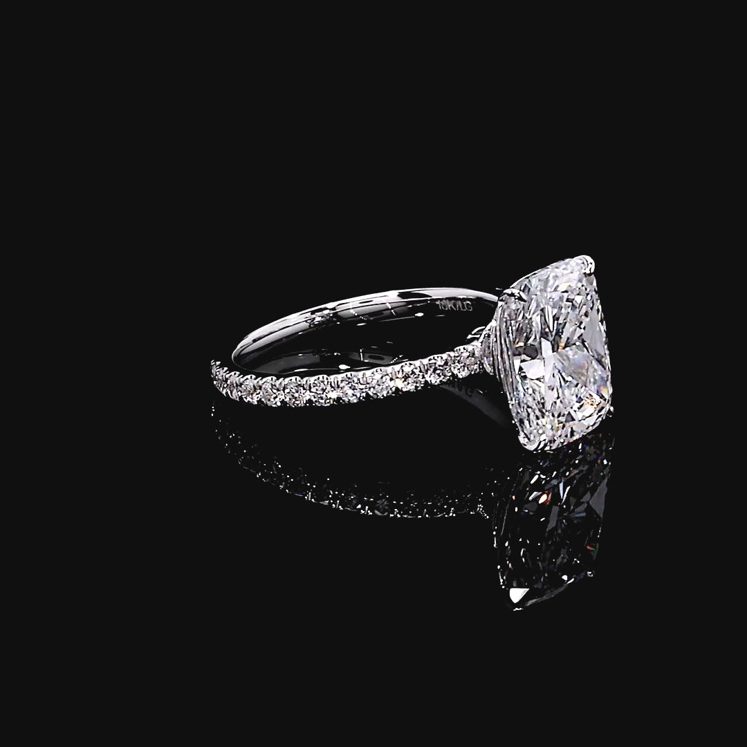 Vela Solitaire Engagement Ring in 14K White Gold