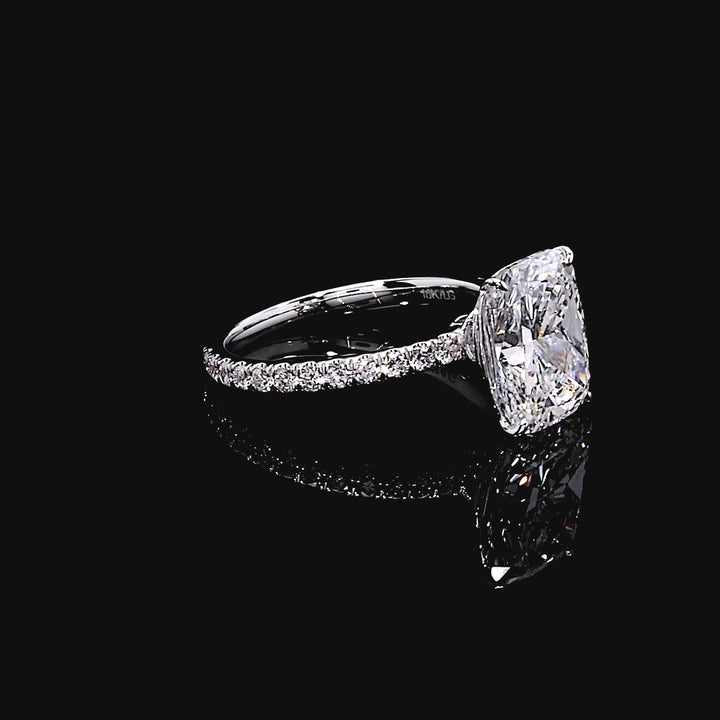 Vela Solitaire Engagement Ring in 14K White Gold