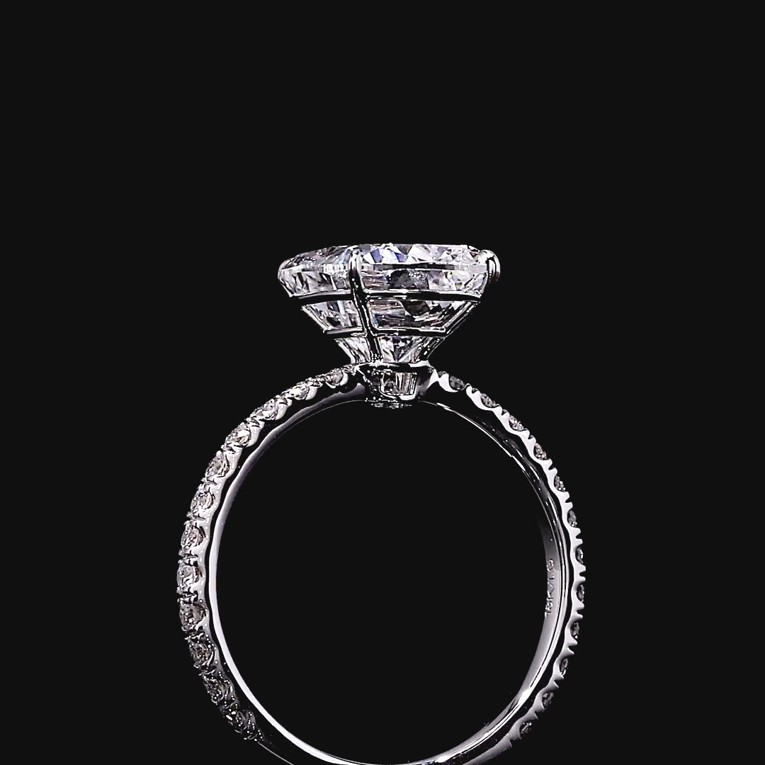 Vela Solitaire Engagement Ring in 14K White Gold