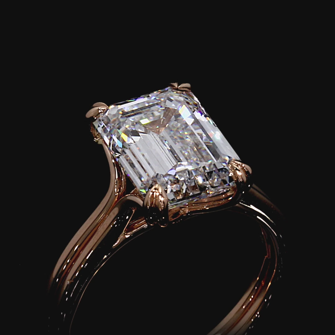 Vivienne Double Plain Band – Emerald Cut – Plain High-Polish Band