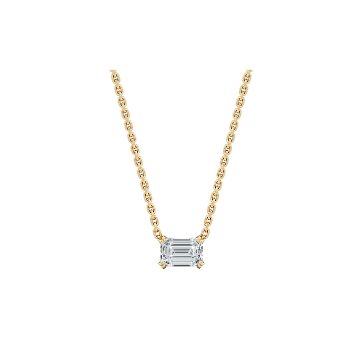 Lumière Emerald Cut Diamond Pendant Necklace