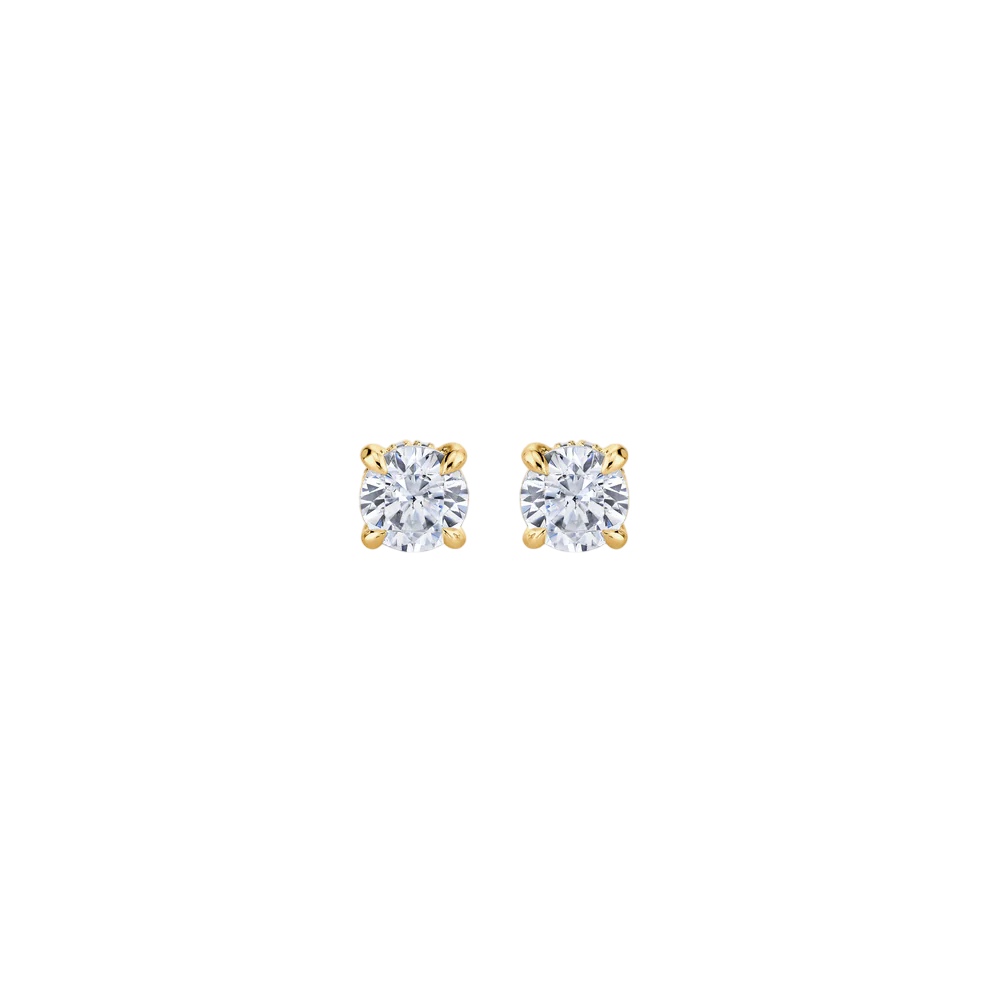 Aurora Round Cut Diamond Stud Earrings