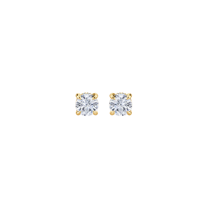 Aurora Round Cut Diamond Stud Earrings