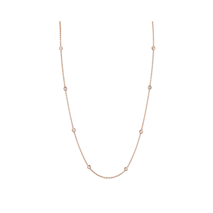 Starlit Floating Bezel Diamond Necklace