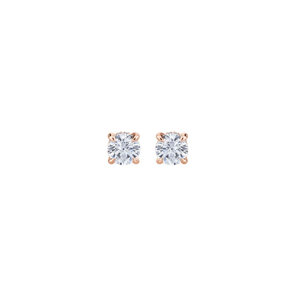Aurora Round Cut Diamond Stud Earrings
