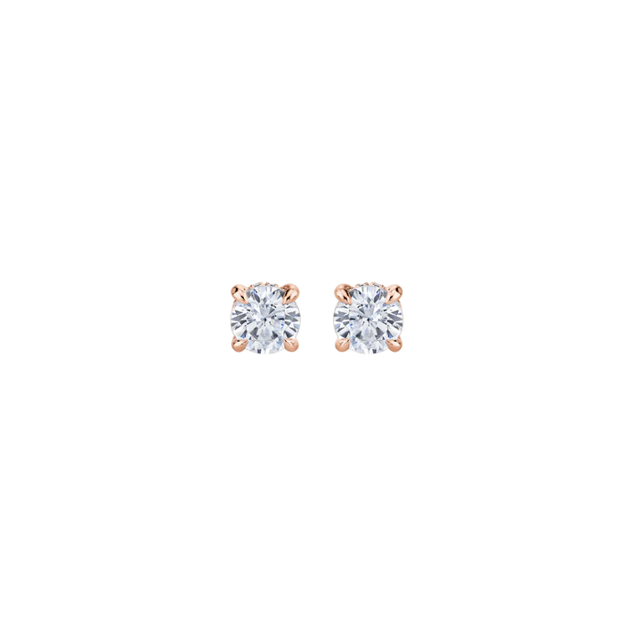 Aurora Round Cut Diamond Stud Earrings