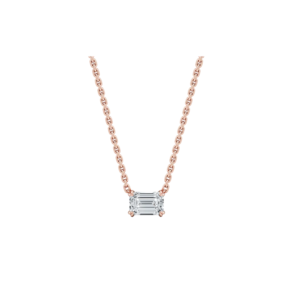 Lumière Emerald Cut Diamond Pendant Necklace