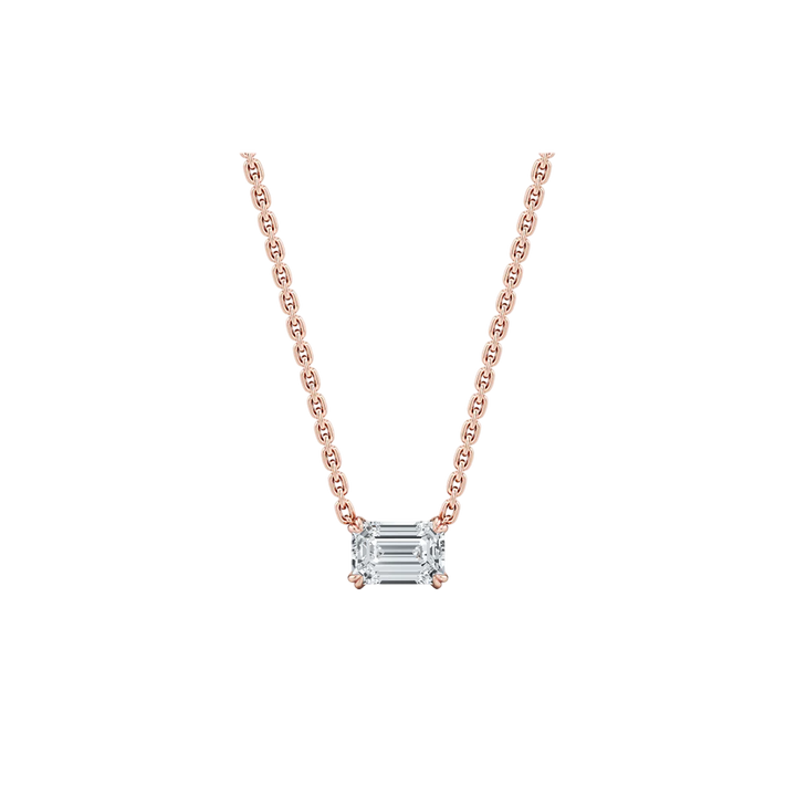 Lumière Emerald Cut Diamond Pendant Necklace