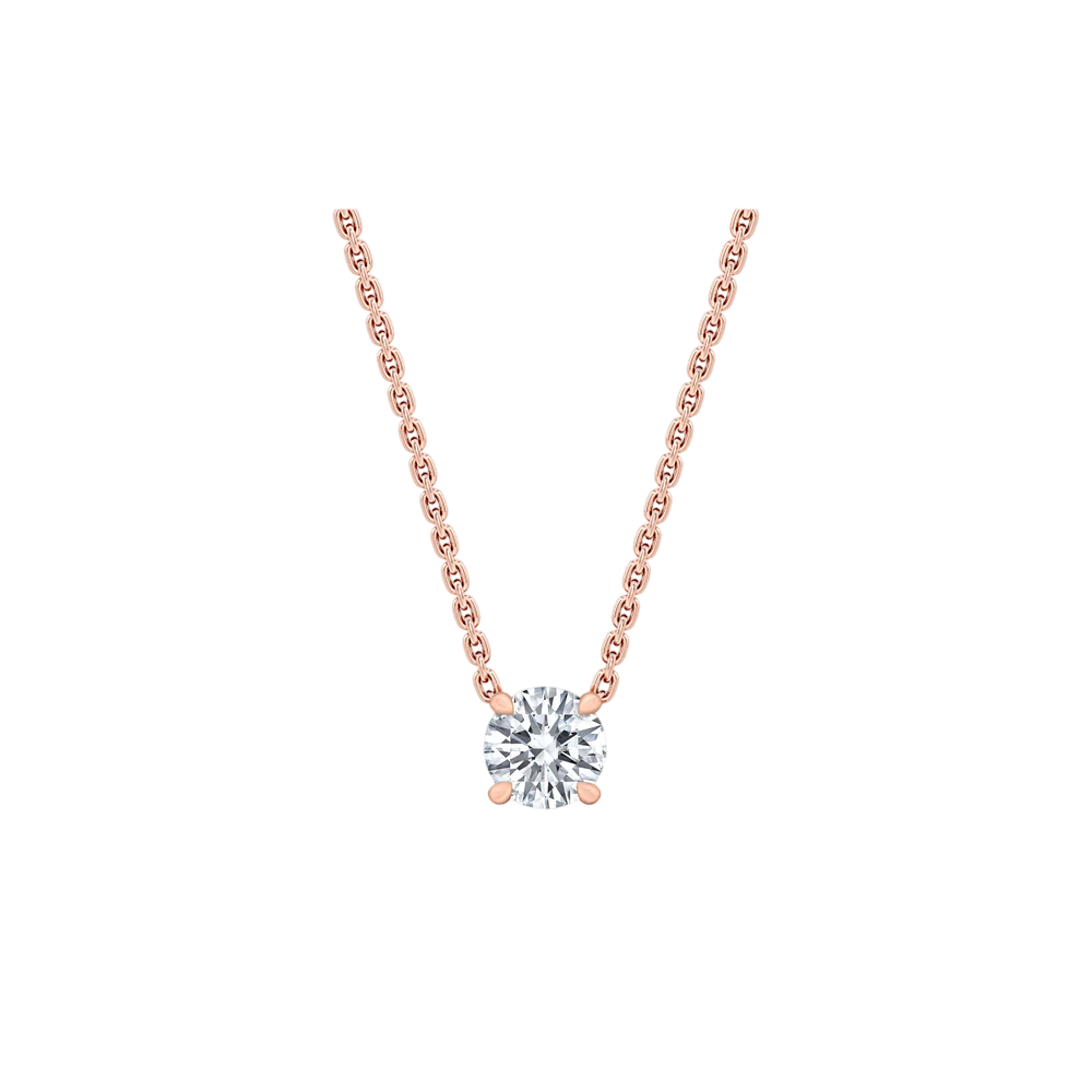 Aurora Round Cut Diamond Pendant Necklace
