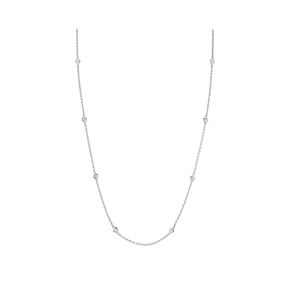 Starlit Floating Bezel Diamond Necklace