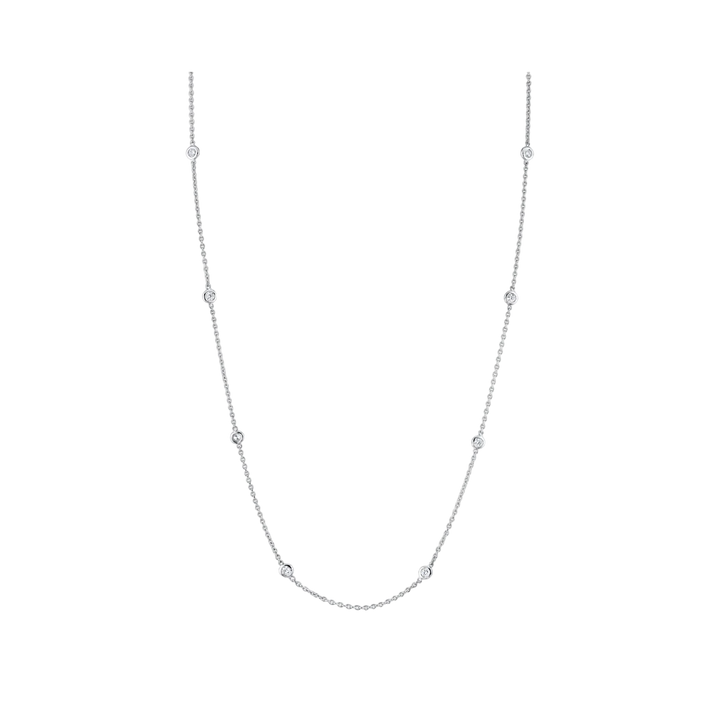 Starlit Floating Bezel Diamond Necklace