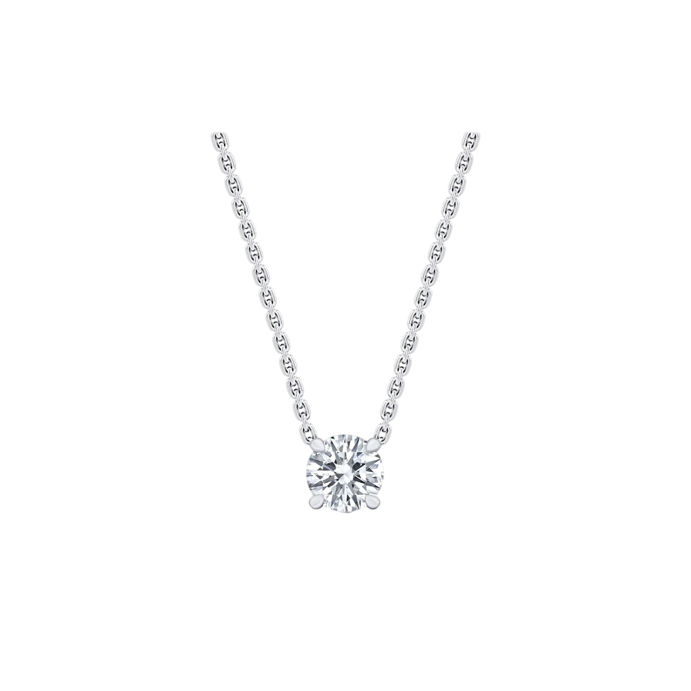 Aurora Round Cut Diamond Pendant Necklace