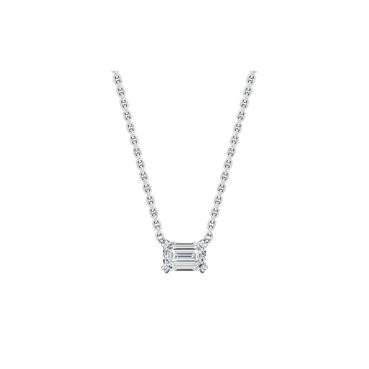 Lumière Emerald Cut Diamond Pendant Necklace