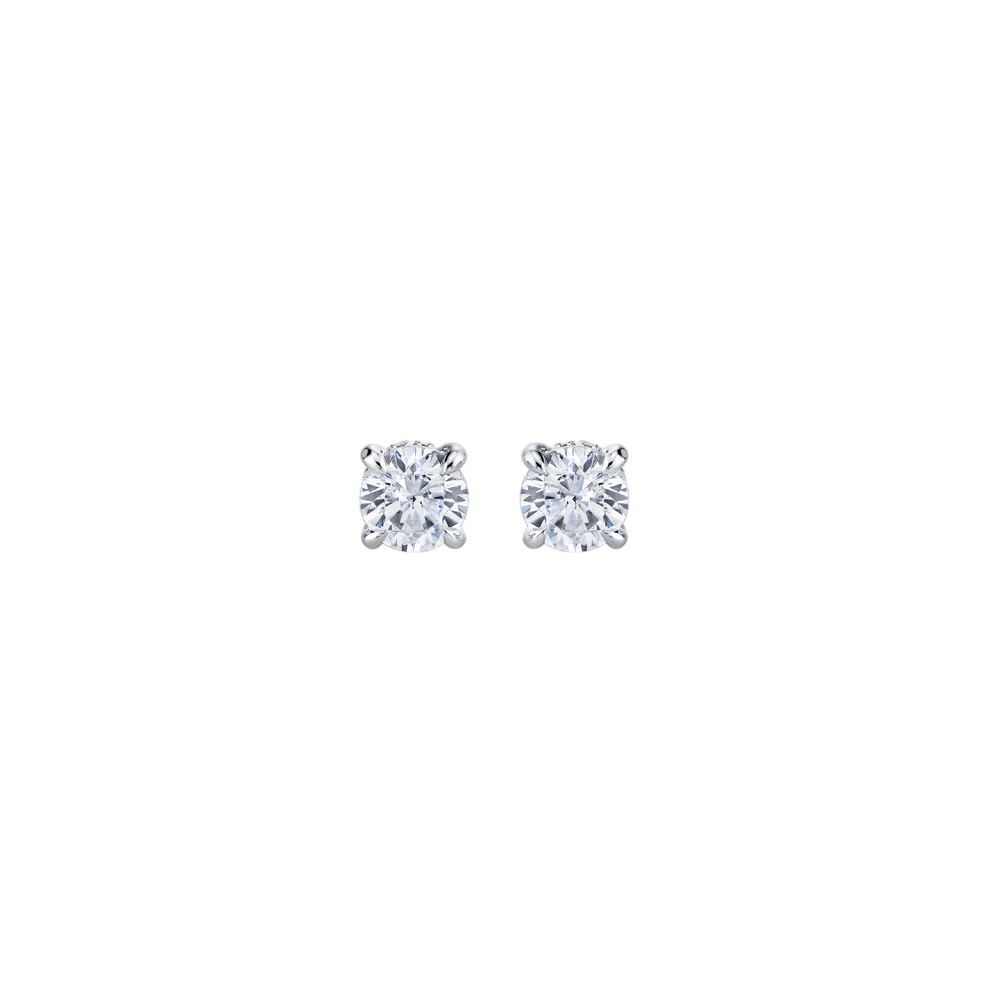 Aurora Round Cut Diamond Stud Earrings