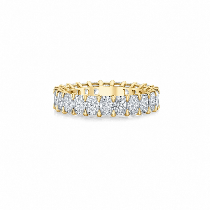 Cassis Eternity Band – Radiant Cut – Shared-Prong