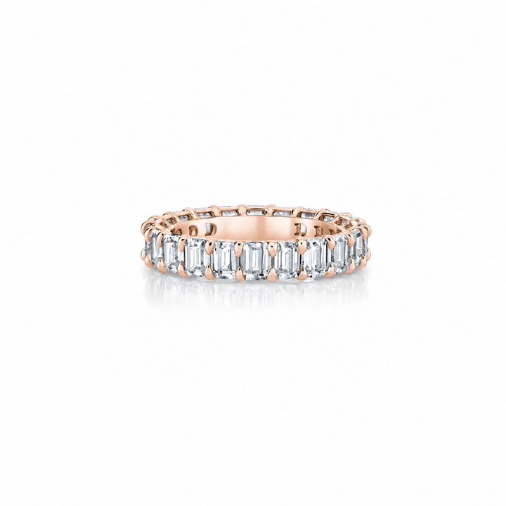 Cassis Eternity Band – Emerald Cut – Shared-Prong